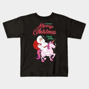 Funny Unicorn Santa Claus Christmas Xmas Gifts Kids T-Shirt